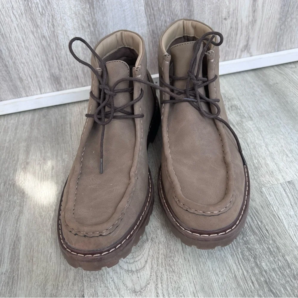 Sonoma Ankle Boots Men's Size 8 Taupe Foster Comfort Lace Up